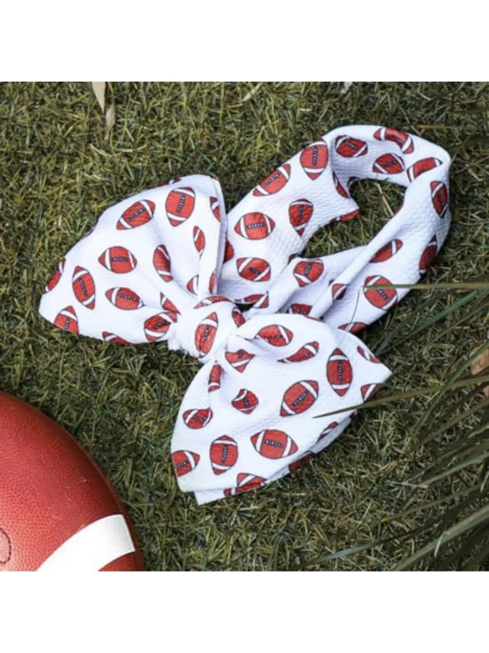 Handmade Football Bow Headband for Baby Girls Newborn Toddler